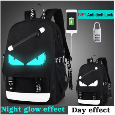 Mochila escolar para niños y niñas, morral escolar luminoso de Anime, libro resistente al agua, con carga USB ► Foto 1/6