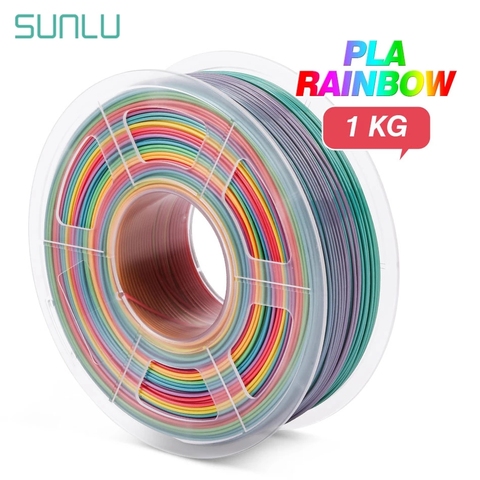 SUNLU-filamento PLA de seda arcoíris, materiales de impresión 3D, arcoíris, plástico, 1,75mm, novedad ► Foto 1/6