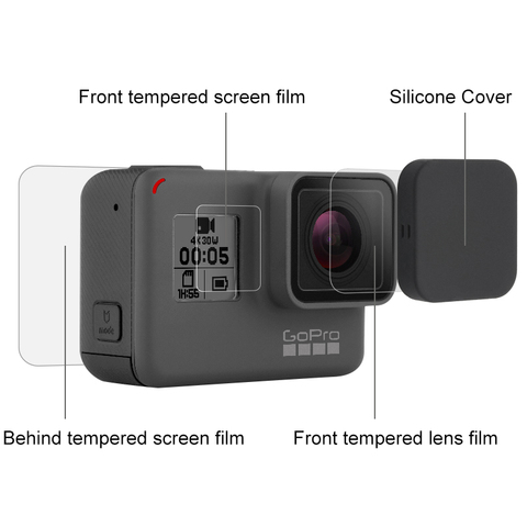 Protector de pantalla para GoPro Hero 7, Accesorios Negros 6 5 2022, película de vidrio templado protectora para Go Pro Hero 7 6 5, Cámara de Acción ► Foto 1/6