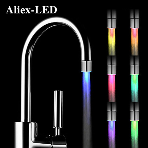 Nueva luz de noche Led grifo rgb creativo lámpara de agua ducha lámparas romántico 7-color de baño hogar Baño luces decorativas ► Foto 1/6