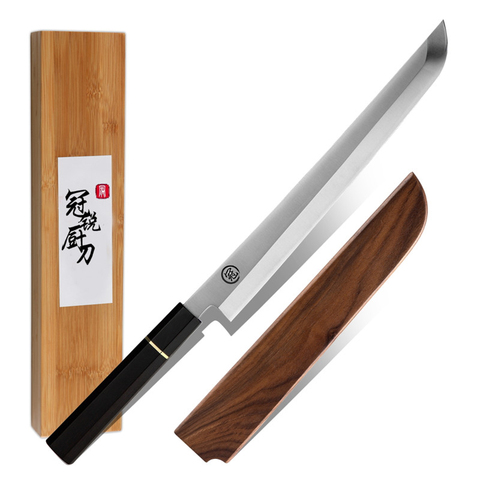 Grandsharp-cuchillos de cocina japoneses Sakimaru para Chef, herramientas de cocina para rebanar, Saya, Scabbard, Caja de regalo de madera, Sushi, Sashimi ► Foto 1/6