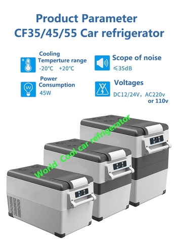 Refrigerador portátil de 35/45/AC110 55 litros/230v DC12/24V para coche, nevera portátil para Camping, Picnic, exteriores, nevera refrigeradora RV, compresor de Mini nevera ► Foto 1/6