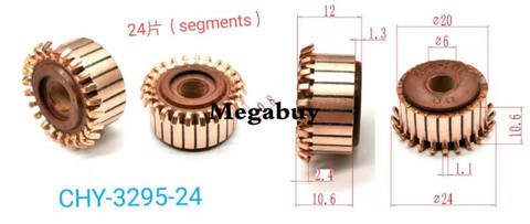 6x20x12mm 24p barras de cobre alternador Motor eléctrico conmutador cobre commutador armadura commutador 3295-24 ► Foto 1/1