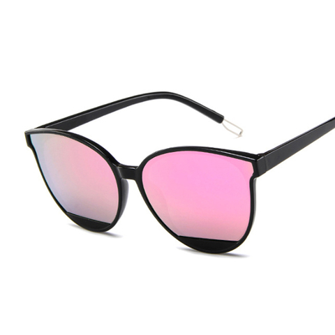 Gafas de sol Retro con espejo para mujer, anteojos de sol femeninos, de marca de diseñador, de lujo, Estilo Vintage, Ojo de gato, color negro, con UV400 ► Foto 1/6