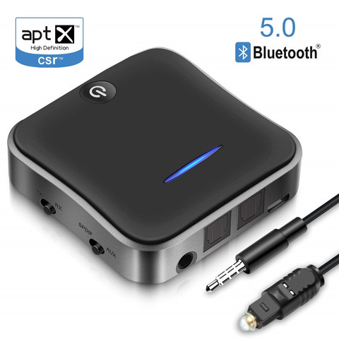 Receptor/transmisor óptico Digital TOSLINK con Bluetooth 5,0, adaptador de Audio inalámbrico 2 en 1 de 3,5mm para TV/sistema estéreo doméstico ► Foto 1/6