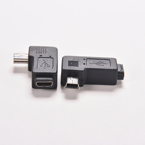 Mini USB tipo A macho A Micro USB B hembra 90 grados adaptador de ángulo izquierdo ► Foto 1/6