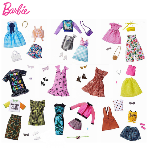 Accesorios originales de Barbie, conjunto de ropa de Barbie, juguetes para niñas y niños, bolsa de 30cm, collar, accesorios ► Foto 1/6