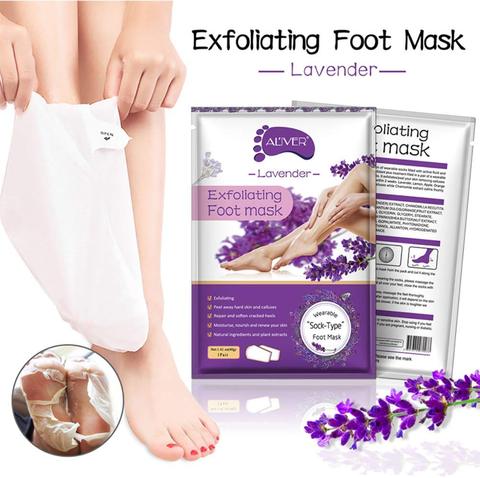 Mascarilla Exfoliante para pies, botines de callos, piel muerta, tacto suave y liso, Floral, cuidado de los pies ► Foto 1/6