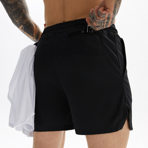 Pantalones cortos de los hombres Fitness-cubierta de secado rápido pantalones cortos de gimnasio correr entrenamiento de verano deporte corto pantalones hombres deporte corto s ► Foto 1/6