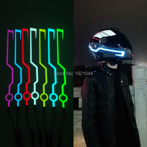 Gran oferta LED de la motocicleta del casco de la motocicleta de moda casco EL luz de conducción segura señal casco de la motocicleta decoración DIY ► Foto 1/6