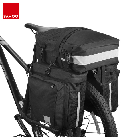 Sahoo-bolsas de maletero para bicicleta de montaña, bastidor trasero de doble cara, paquete de Alforja, 3 en 1, 14892-A-SA ► Foto 1/6