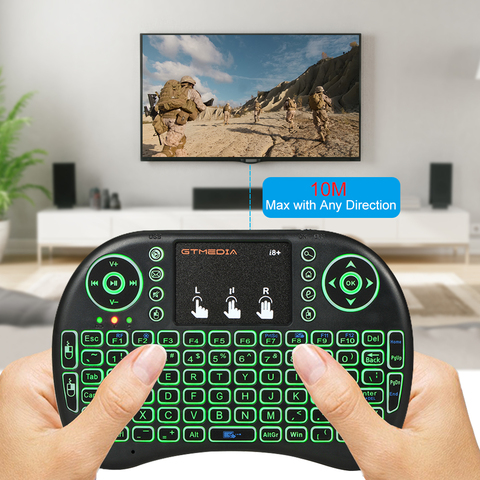 GTMEDIA-teclado inalámbrico i8, 2,4 ghz, ruso, inglés, 3 colores, Air Mouse con Touchpad, mando a distancia, para Android TV BOX ► Foto 1/6