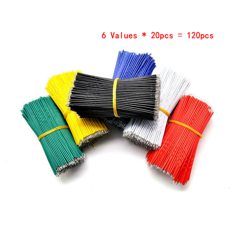 120 unids/set 24AWG Tin-en placa de Cable de soldadura de PCB 24AWG 8cm volar de alambre de puente de cables conductores 1007-24AWG Cable de conector ► Foto 1/3