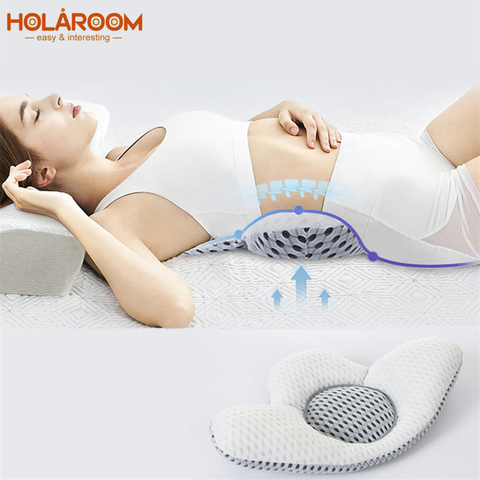 Almohada para dormir de alforfón para mujeres embarazadas, cojín trasero transpirable con Soporte Lumbar para la cintura y la columna vertebral ► Foto 1/6