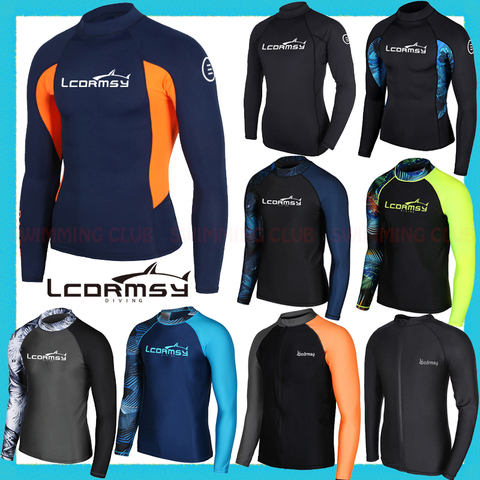 NWT LCDRMSY-camisetas de manga larga para hombre, ropa para surfear, natación, deportes acuáticos, gimnasio, trajes de secado rápido UPF 50 +, novedad ► Foto 1/6