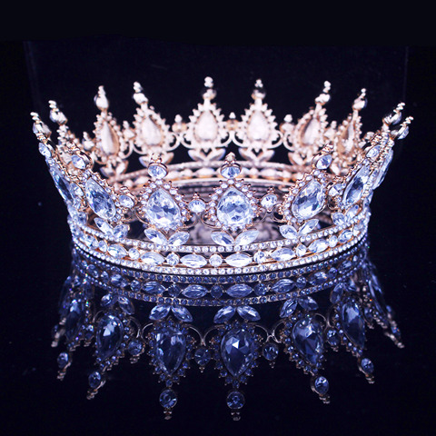 TIARA y corona de cristal para mujer, diadema de novia, adornos para el pelo, accesorios de joyería para cabeza de boda ► Foto 1/6