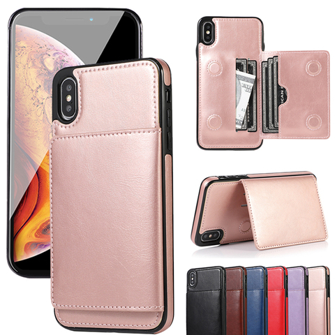 Funda de cartera de cuero de lujo para teléfono móvil, carcasa suave para iPhone 12 Mini 11 Pro X XR XS Max 5 5s SE 6 6s 8 7 plus ► Foto 1/6