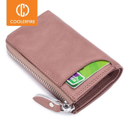 Moda elegante mujeres corta de piel cartera portátil de Color sólido bolso caliente monedero para mujer dama embrague PJ041 ► Foto 1/6