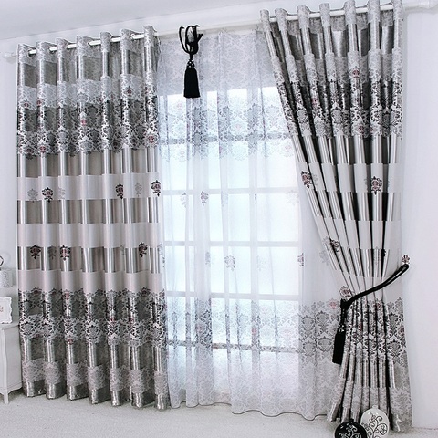 1 unid 2022 nuevas cortinas para ventanas cortinas moderno europeo elegante Noble impresión cortina para salón dormitorio ► Foto 1/5