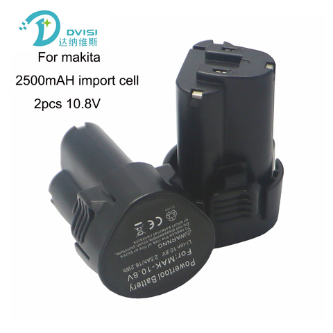 DVISI 1/2 Uds 10,8 V 2500mAh Li-Ion batería para Makita BL1013 BL1014 194550-6 de herramienta de poder de batería recargable importación 18650 celular ► Foto 1/6