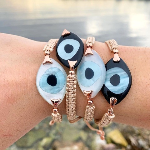 Go2boho-Pulsera de ojo malvado para mujer, joyería de ojo turco, joyería de Amistad Bohemia, pulseras de cuerda trenzada 2022 ► Foto 1/6