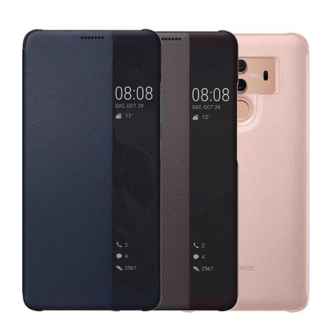 Funda protectora de lujo con vista de la ventana de cuero para Huawei, carcasa de lujo con tapa lateral inteligente para teléfono Huawei P10 P20 P30 P40 Mate 10 20 30 Honor 8x9 10 ► Foto 1/6