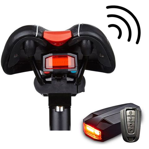 Luz trasera para bicicleta + alarma antirrobo carga USB, luz trasera LED inalámbrico, buscador de bicicleta, bocina, sirena ► Foto 1/6