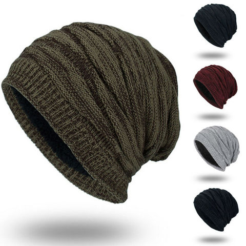 Gorro de punto holgado de talla grande para hombre y mujer, gorro de invierno cálido, gorro grueso de esquí Slouchy ► Foto 1/6