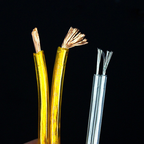 10 metros cables eléctricos transparente paralelo línea dos Cable plano central para la lámpara de araña iluminación lámpara de mesa de cobre y cristal línea ► Foto 1/6