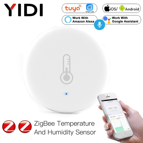 ZigBee-Sensor de humedad y temperatura inteligente, Detector de humedad y temperatura, alimentado por batería, Tuya Smart Life, Control por voz, Alexa y Google Home ► Foto 1/1