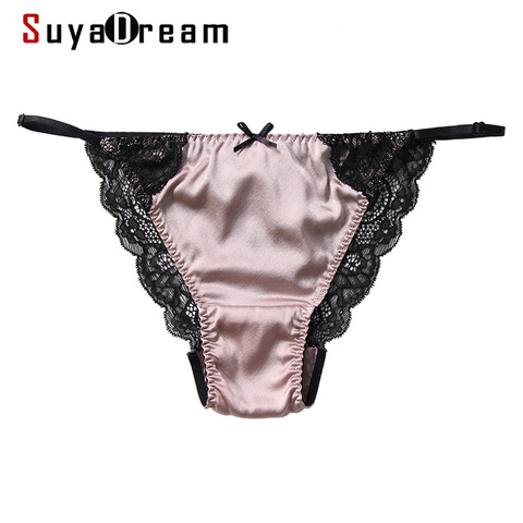 Bragas de encaje G string 92% Mulberry seda 8% LICRA Sexy para mujeres Hipster TANGA calcinha bragas ropa interior Sexy ► Foto 1/6