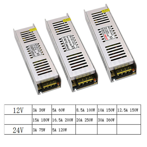 Transformadores de iluminación de 12 V y 24 V, fuente de alimentación con controlador LED, adaptador de corriente de 12 V y 24 V, transformador de iluminación con lámpara Led ► Foto 1/5