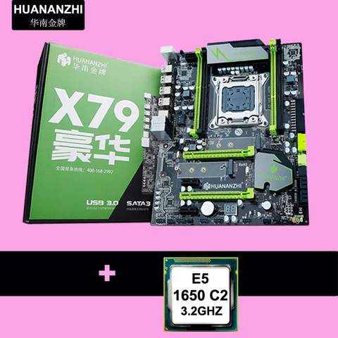 Placa base de HUANANZHI X79 Pro, conjunto de CPU con descuento, placa base X79 LGA2011 con ranuras duales m2 NVMe CPU Intel Xeon E5 1650 ► Foto 1/6