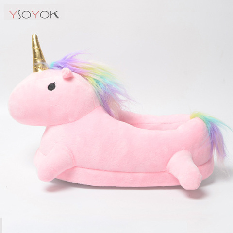 Zapatillas de unicornio para niños y niñas, zapatos de arcoíris para bebés, viñetas de animales, Kigurumi, divertidos ► Foto 1/6