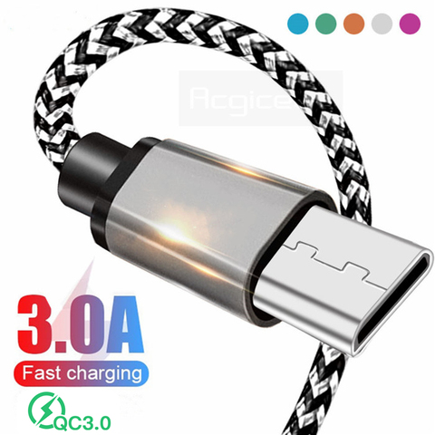 3A Cable Micro USB de carga rápida 3,0 para Samsung S7 Xiaomi Cable de datos de carga rápida USB para Redmi Note 5 Pro tabletas Android Cable ► Foto 1/6