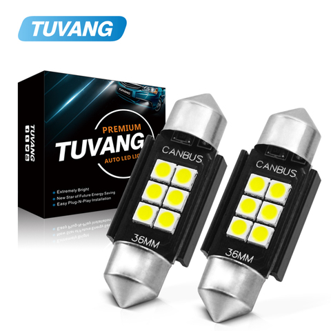 2x C5w Led CANBUS bombilla 12V Festoon C10w de la bóveda de la lámpara Lámpara de lectura del coche matrícula Interior luz 3030 Chip blanco azul hielo ► Foto 1/6