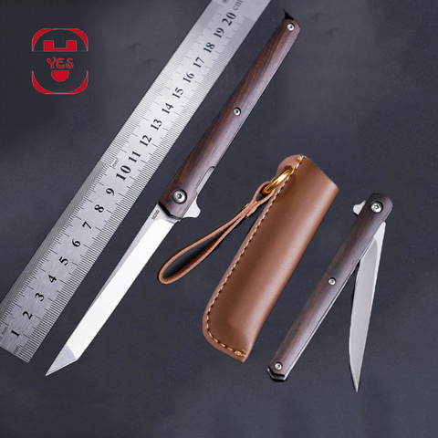 Cuchillo plegable de acero M390 CS Go, funda de bolsillo portátil de madera sólida, cuchillo plegable para acampar, caza, rebanar cuchillos de fruta, herramienta EDC ► Foto 1/6