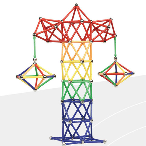 LFAYER-Juego de barras magnéticas de 58mm de largo, 99/120/130 Uds., bloques de construcción magnéticos, adhesivo para manualidades, juguetes magnéticos para niños y Chico ► Foto 1/6