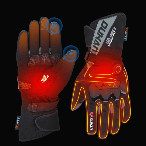 Guantes calefactados para motocicleta Guantes Térmicos de esquí cálidos para invierno, impermeables, recargables, calefacción, para motos de nieve ► Foto 1/6