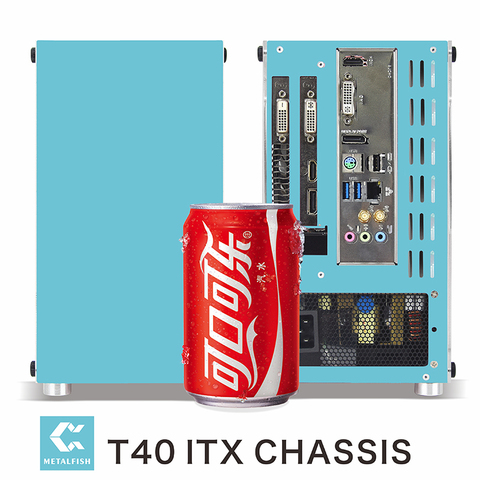 METALFISH-carcasa T40 A4 mini-itx para ordenador gaming, chasis blanco, Mini PC, transpare, USB 3,0, Rosa/azul, chasis pequeño SFX ► Foto 1/6