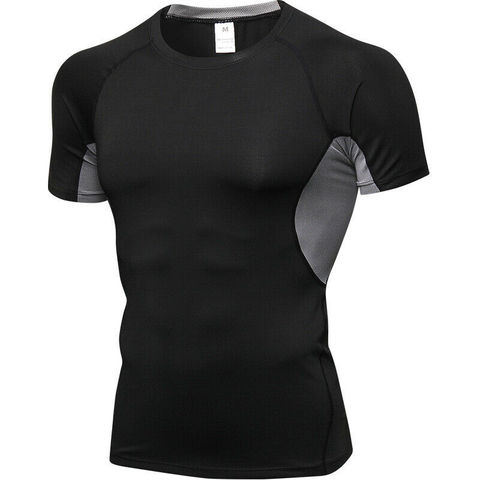 Camiseta de secado rápido para hombre, ropa deportiva de compresión para Crossfit, gimnasio, para correr ► Foto 1/6