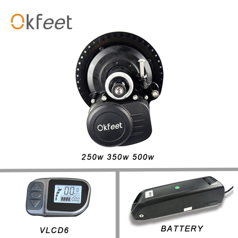 Okfeet libre impuesto personalizado TSDZ2 Midmotor VLCD6 36/48 V 250/350/500 W bicicleta eléctrica Kit sensor de par pantalla LCD ► Foto 1/6