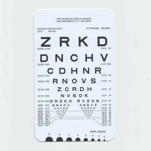 Tarjetas de prueba oftalmológica optométrica, gráfico de visión de 40cm o 16 pulgadas, lectura Decimal, símbolos ► Foto 1/2