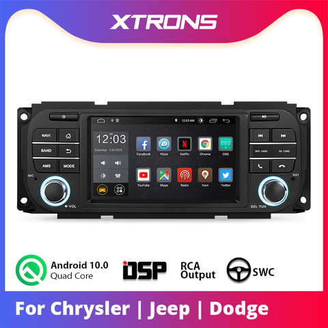 XTRONS-Radio con GPS para coche, radio con reproductor, Android Q 10.0, 5 pulgadas, estéreo, DSP, navegador, sin DVD, para JEEP Grand Cherokee, Liberty, Wrangler, Chrysler, Dodge ► Foto 1/6