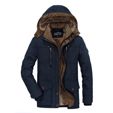 Chaqueta de invierno para hombre, Parkas cálidas, nuevas chaquetas militares, abrigo grueso de terciopelo, Parkas con capucha para hombre de talla grande 5XL 6XL ► Foto 1/5