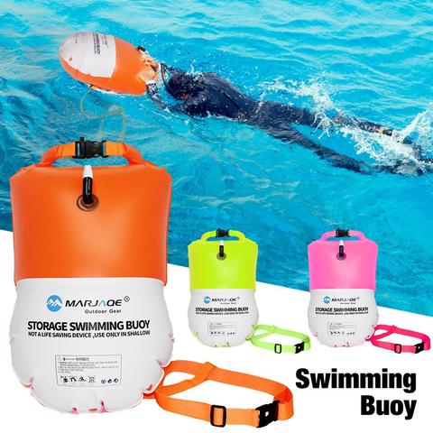 Boya de natación impermeable de 20L con bolsa seca, boya de natación hinchable multifuncional de buena visibilidad para amantes de los deportes acuáticos ► Foto 1/6