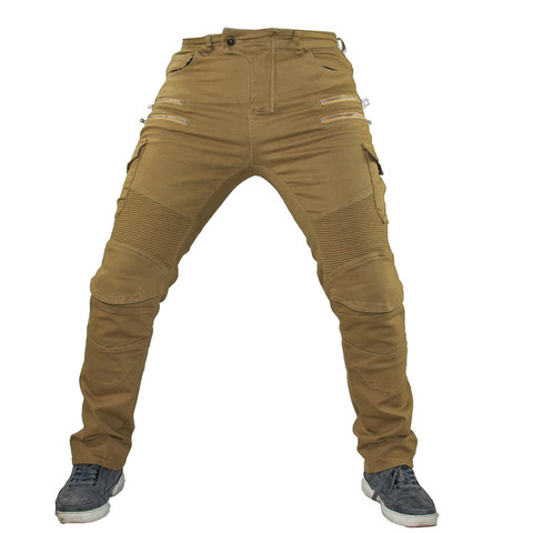 Pantalones ajustados con cremallera doble para hombre, estilo de Metal, sin Komine, para motocicleta, conducción al aire libre, con engranajes de protección ► Foto 1/6