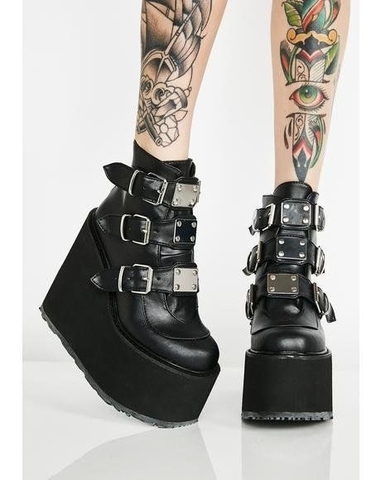 SARAIRIS-zapatos de plataforma gruesa para mujer, botas hasta el tobillo para Cosplay de calle Punk, moda de otoño e invierno, talla grande 43, 2022 ► Foto 1/6