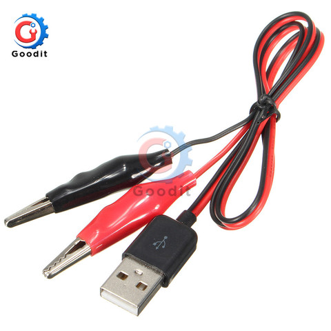 Pinzas de prueba de cocodrilo a conector macho USB, de 60cm cable adaptador de fuente de alimentación, 1 Uds. ► Foto 1/6