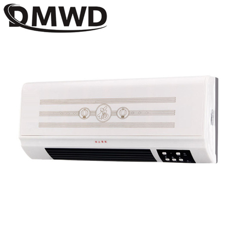 Ventilador de calentador eléctrico DMWD Pared de baño colgante caliente ventilador de aire caliente radiador montado en la pared Control remoto calentador térmico Wamer la UE ► Foto 1/2